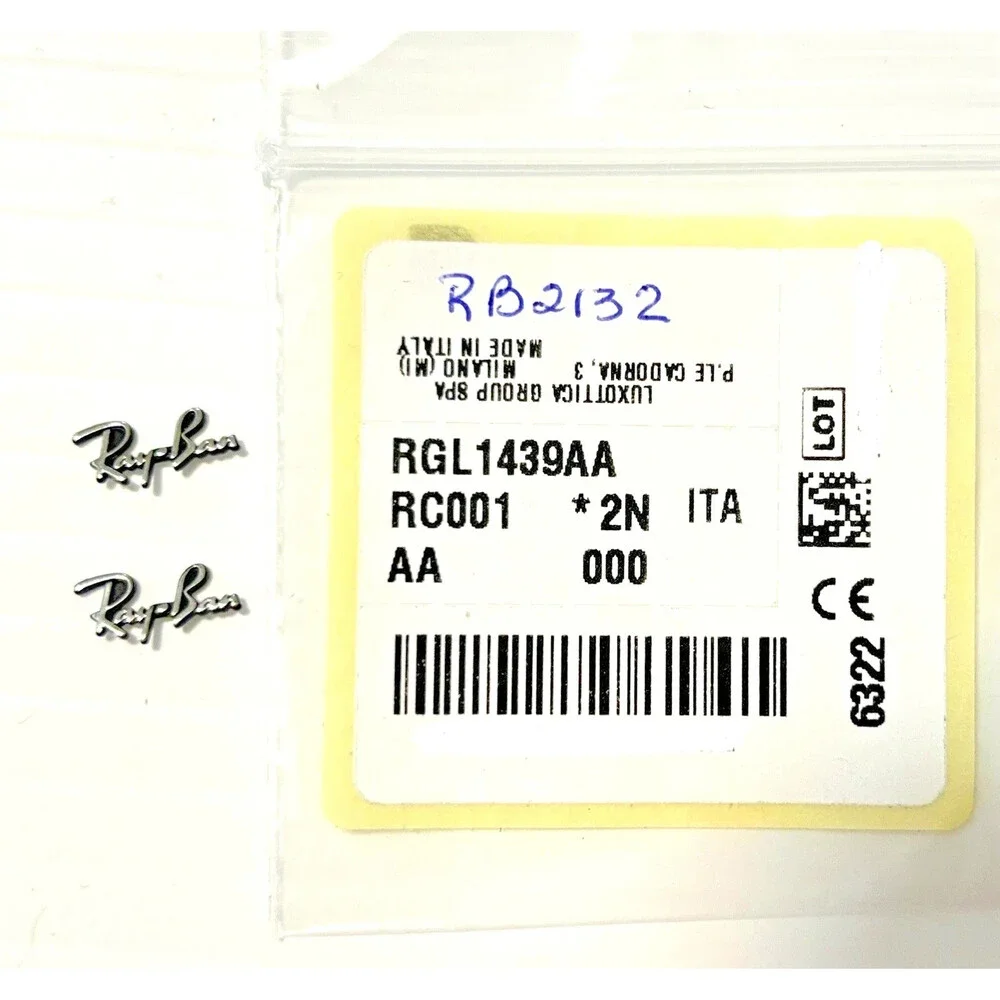 Ray Ban RB2132 New Wayfarer RB4165 Justin Silver Replacement Side Icon Logo New